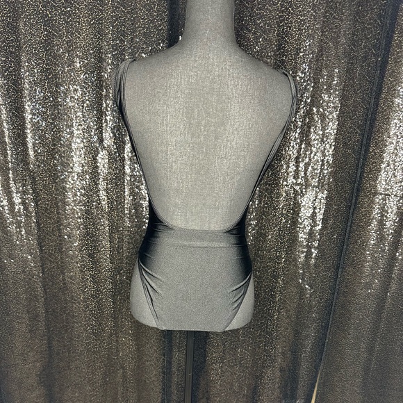 Black “Savage” one piece swimsuit - low cut - Picture 2 of 2